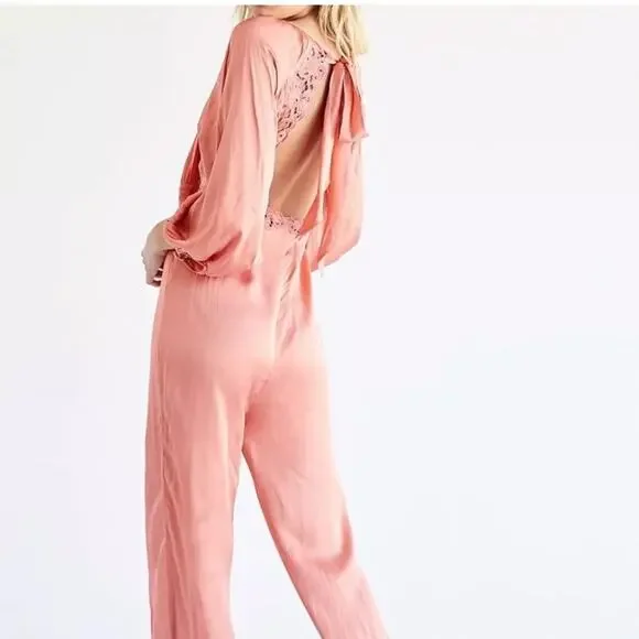 FREE PEOPLE Ordinary Magic Jumpsuit SATIN Size 6 NWT - Picture 5 of 5